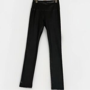 7 For All Mankind Black High Waist Faux Leather Leggings Stretch Bikercore Sz XS